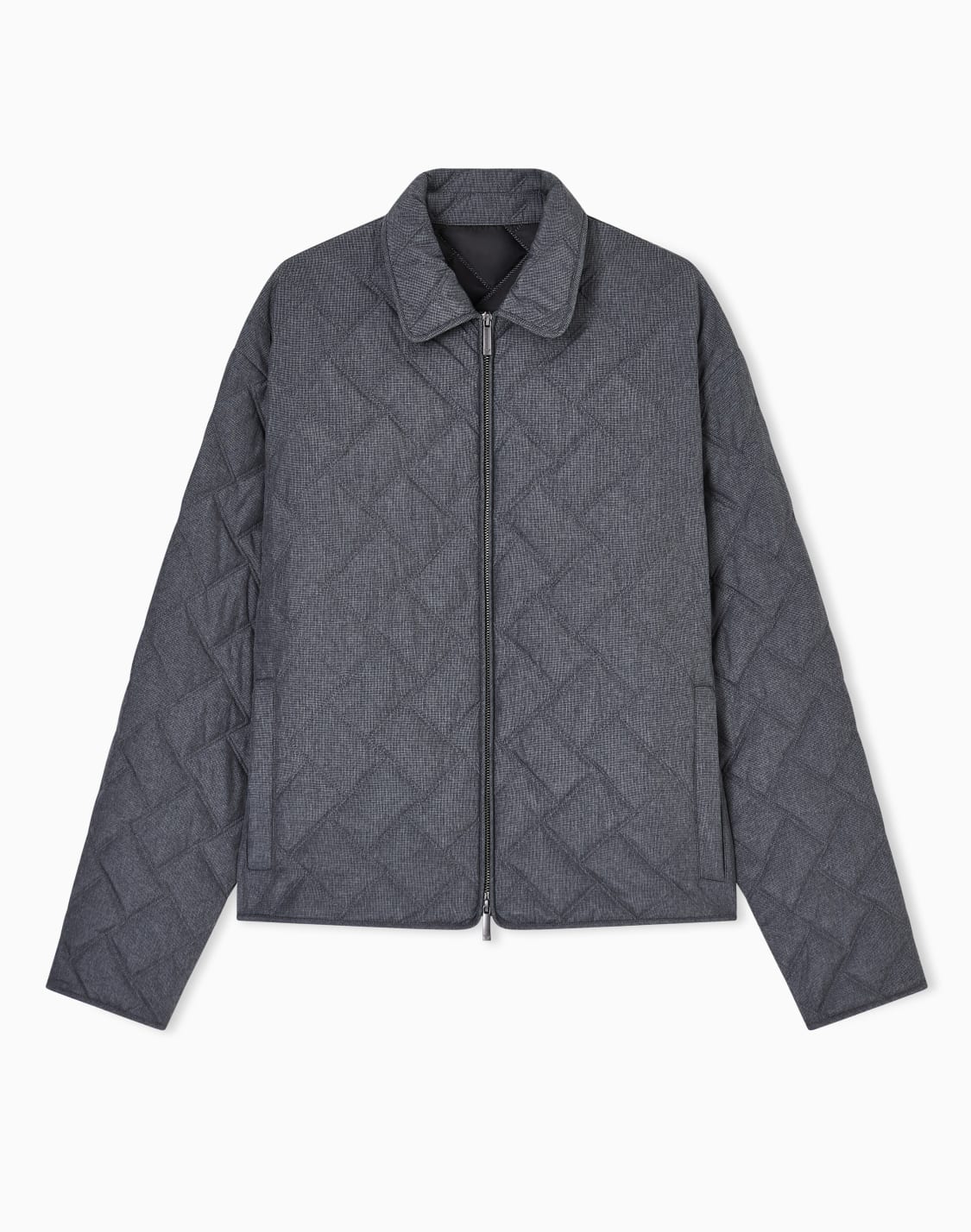 cazadora-acolchada-de-nailon-con-microestampado-de-cuadros-integral-gris--emporio-armani