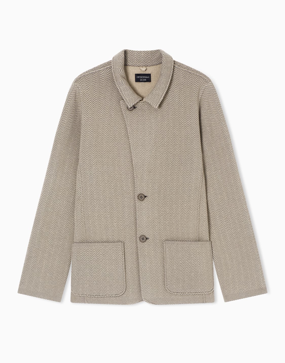icon-ジャケット-ウルニット-ジャカドシェブロン-ベジュ--emporio-armani