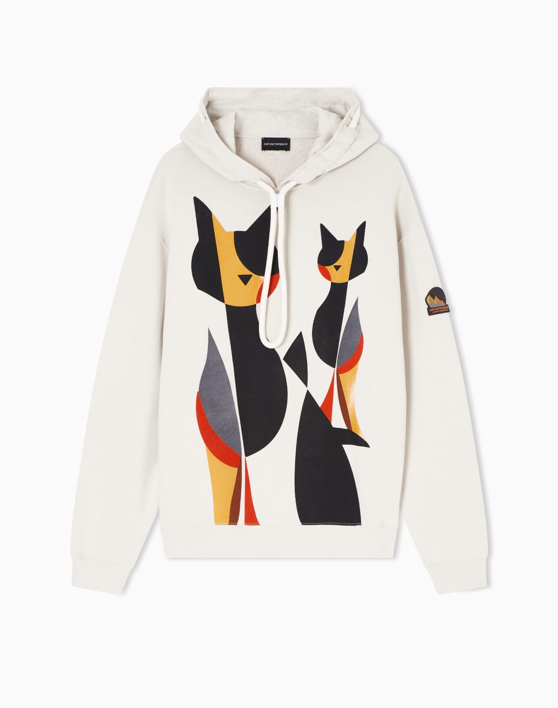 aprs-フド付きスウェットシャツ-ジャジ-キャットモチフ-ベジュ--emporio-armani