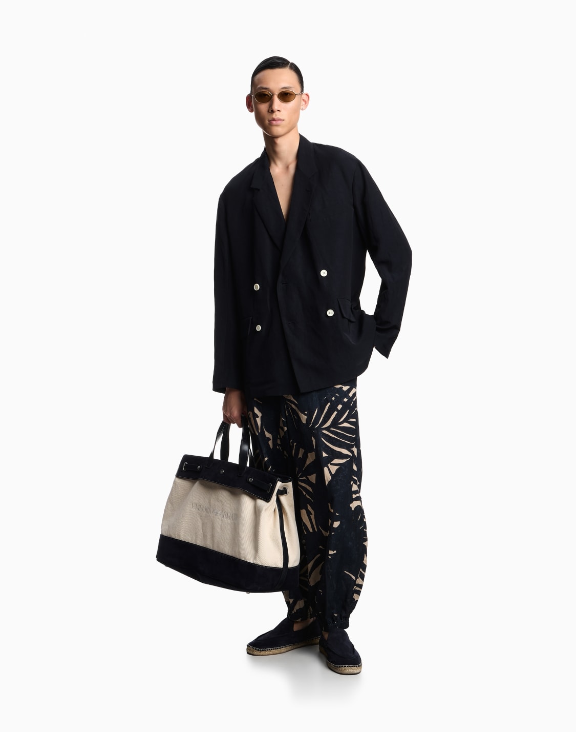 cotton-and-linen-jacket-ネイビブル--emporio-armani