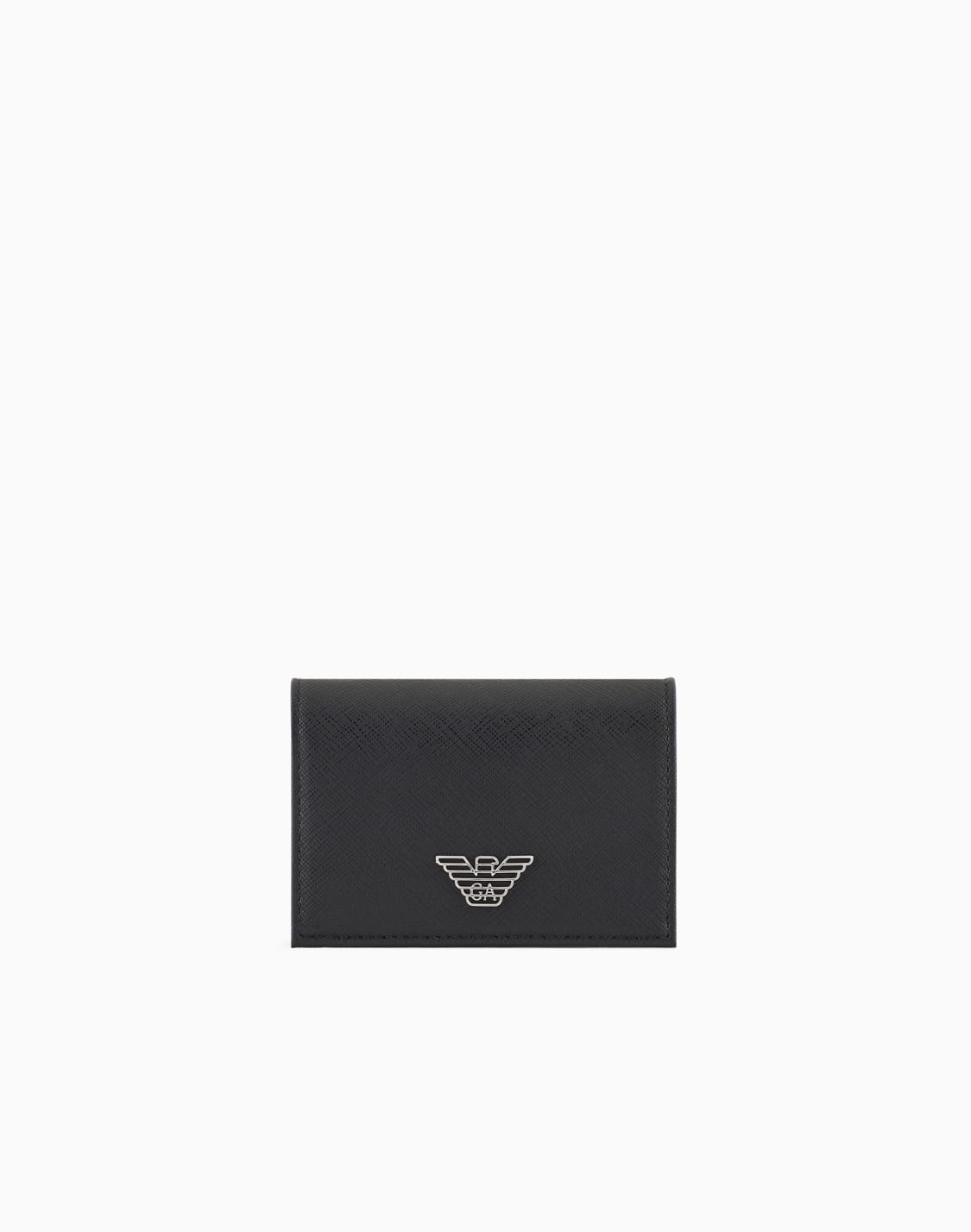 tarjetero-con-solapa-de-piel-saffiano-regenerada-con-placa-de-guila-asv-negro--emporio-armani