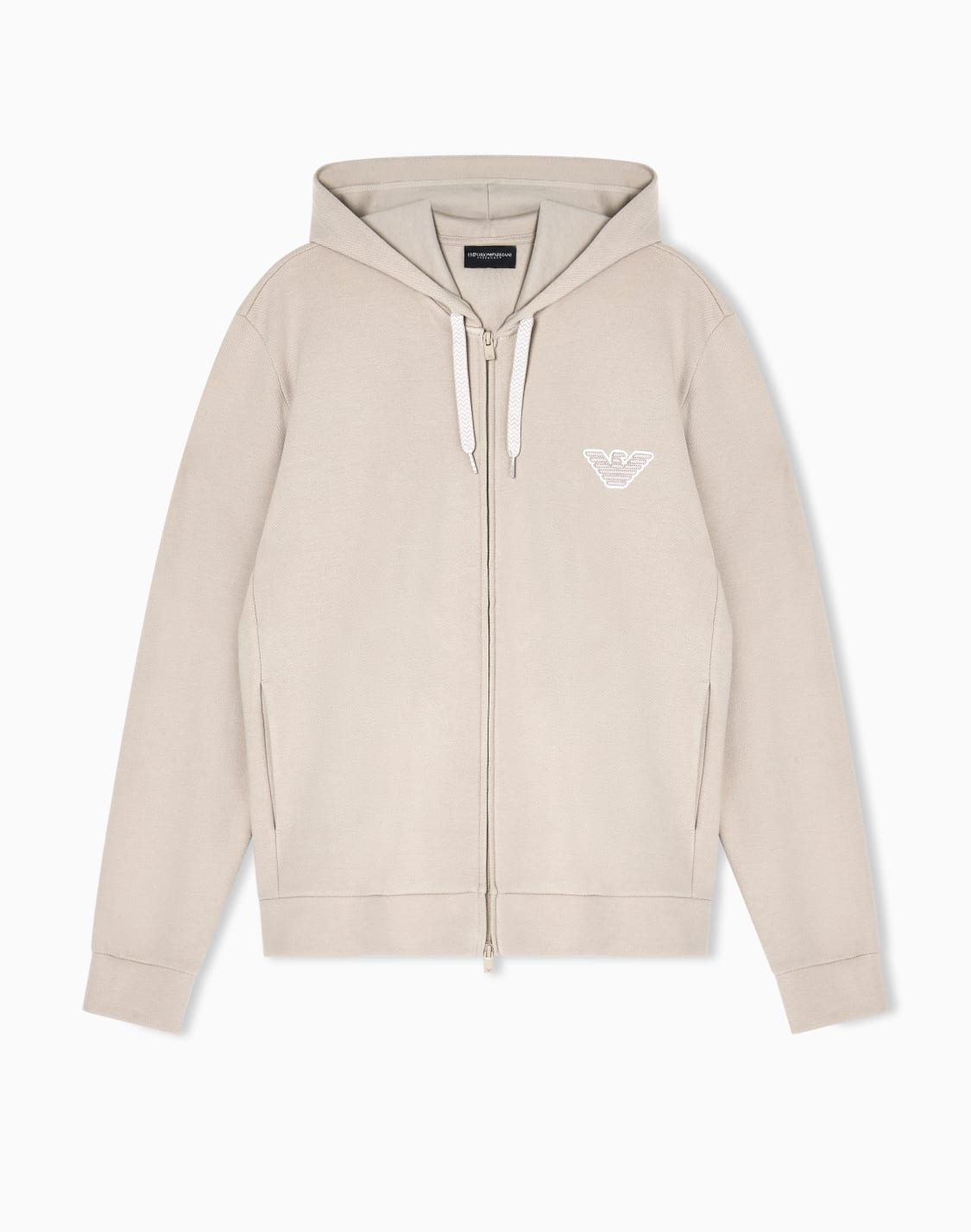 loungewear-zip-up-hooded-sweatshirt-in-jersey-with-an-eagle-patch-beige--emporio-armani