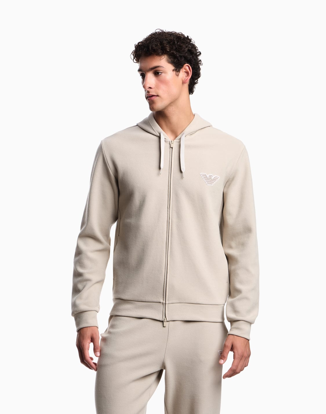 loungewear-zip-up-hooded-sweatshirt-in-jersey-with-an-eagle-patch-beige--emporio-armani