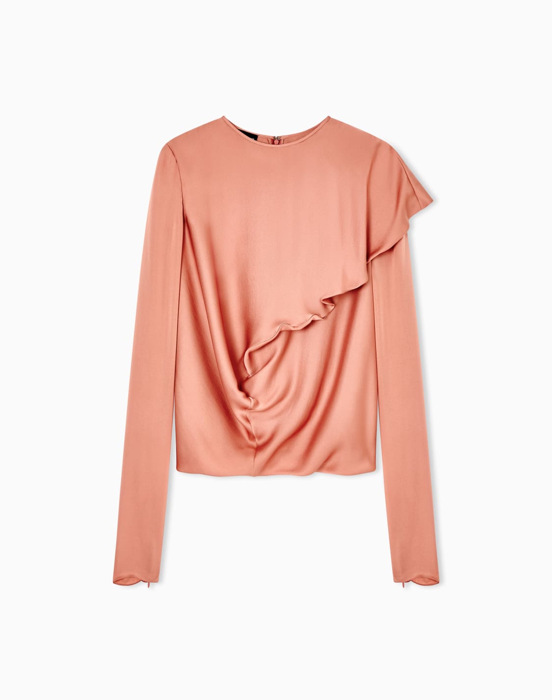 bluse-aus-seidencharmeuse-mit-drapierung-orange--giorgio-armani