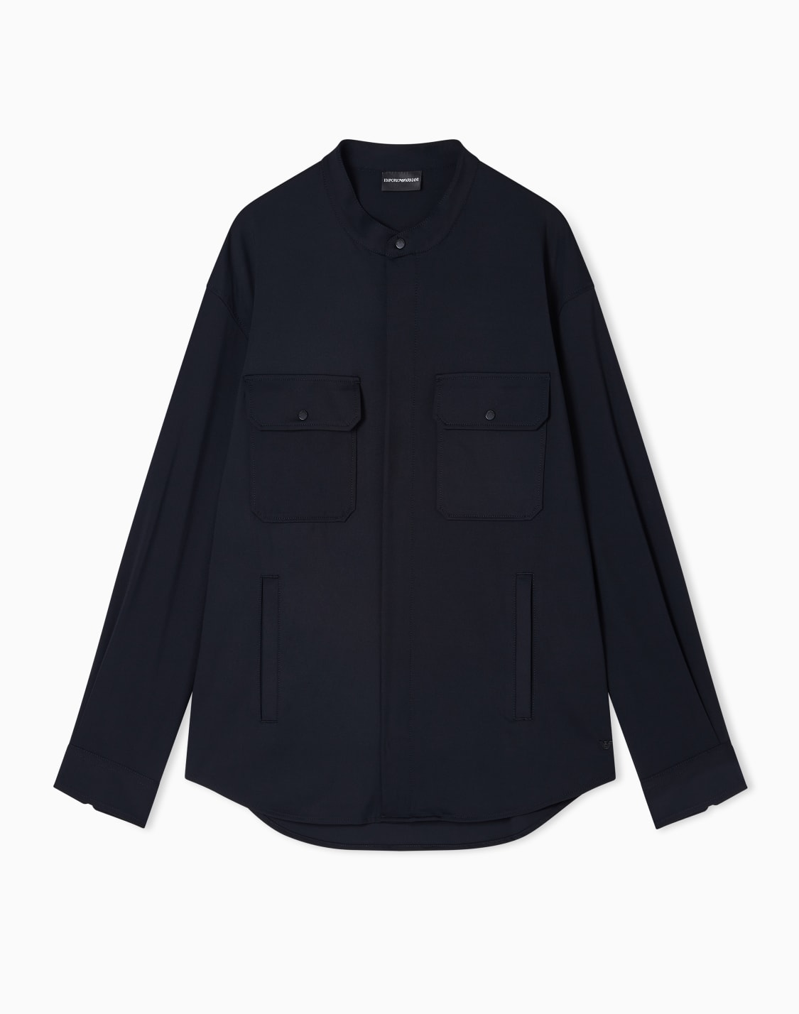 camicia-collo-guru-con-zip-nascosta-in-nylon-stretch-blu-navy--emporio-armani