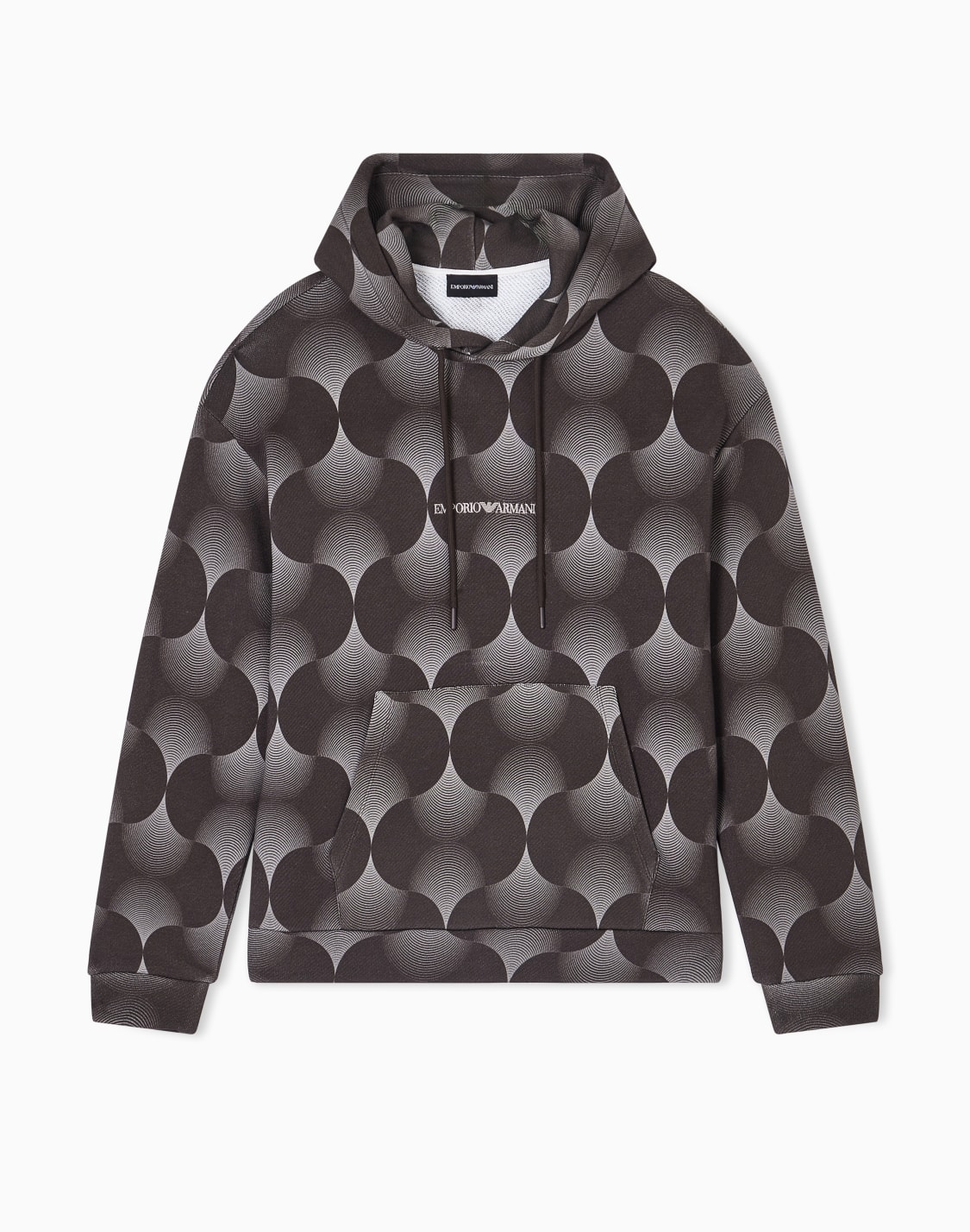 hooded-sweatshirt-in-optical-print-jersey-brown--emporio-armani