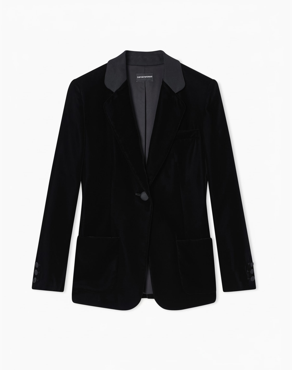 シングルブレストジャケット-ベルベット-ブラック--emporio-armani