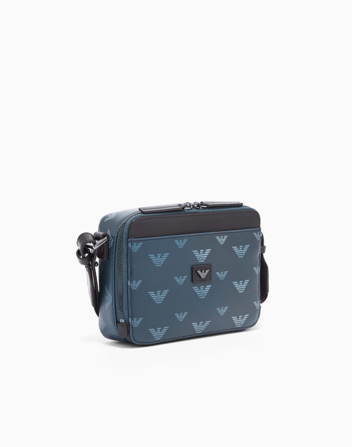 minitasche-aus-beschichtetem-canvas-mit-allover-adlerprint-blau--emporio-armani