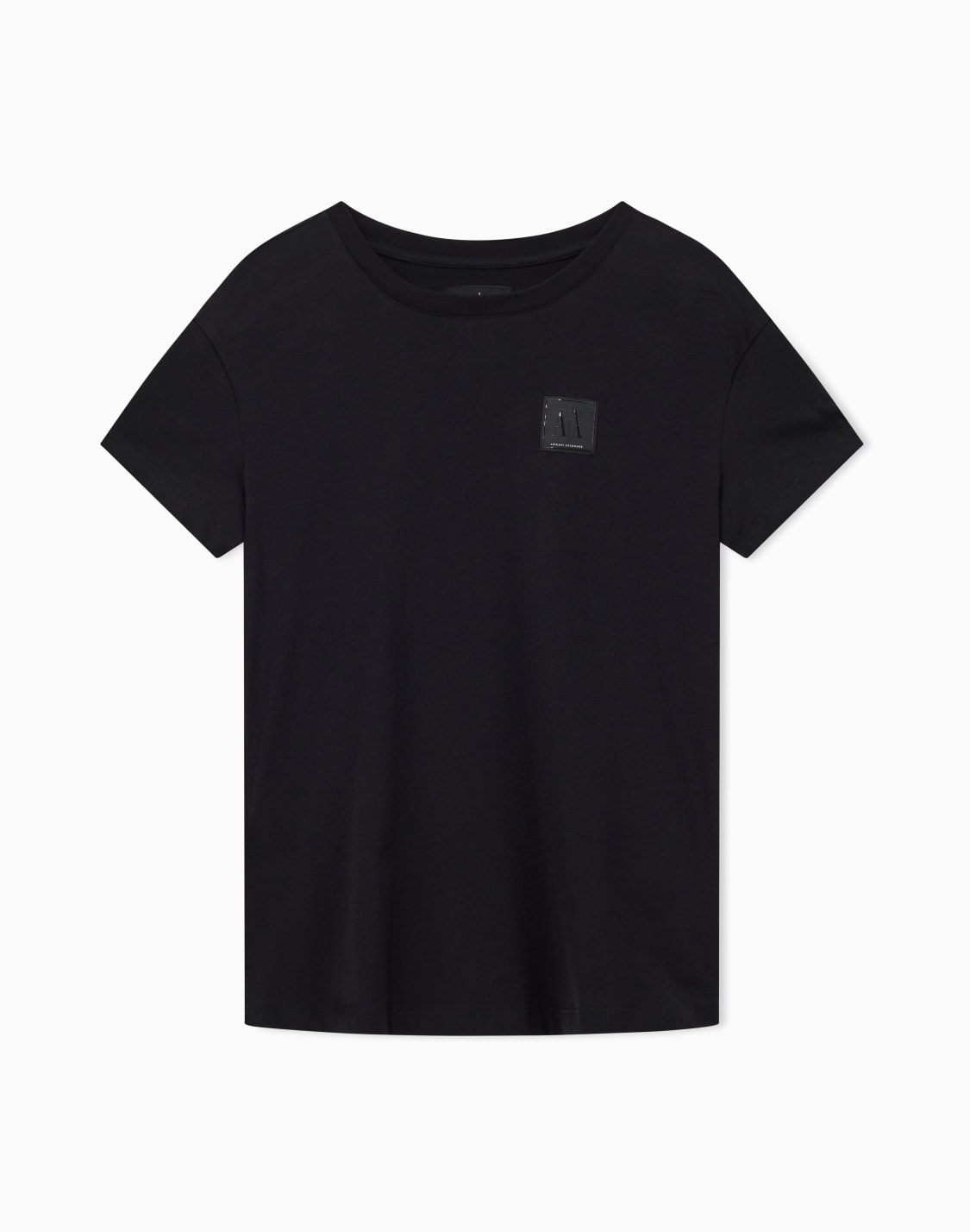 axロゴ-半袖クルネックtシャツ-ブラック--armani-exchange