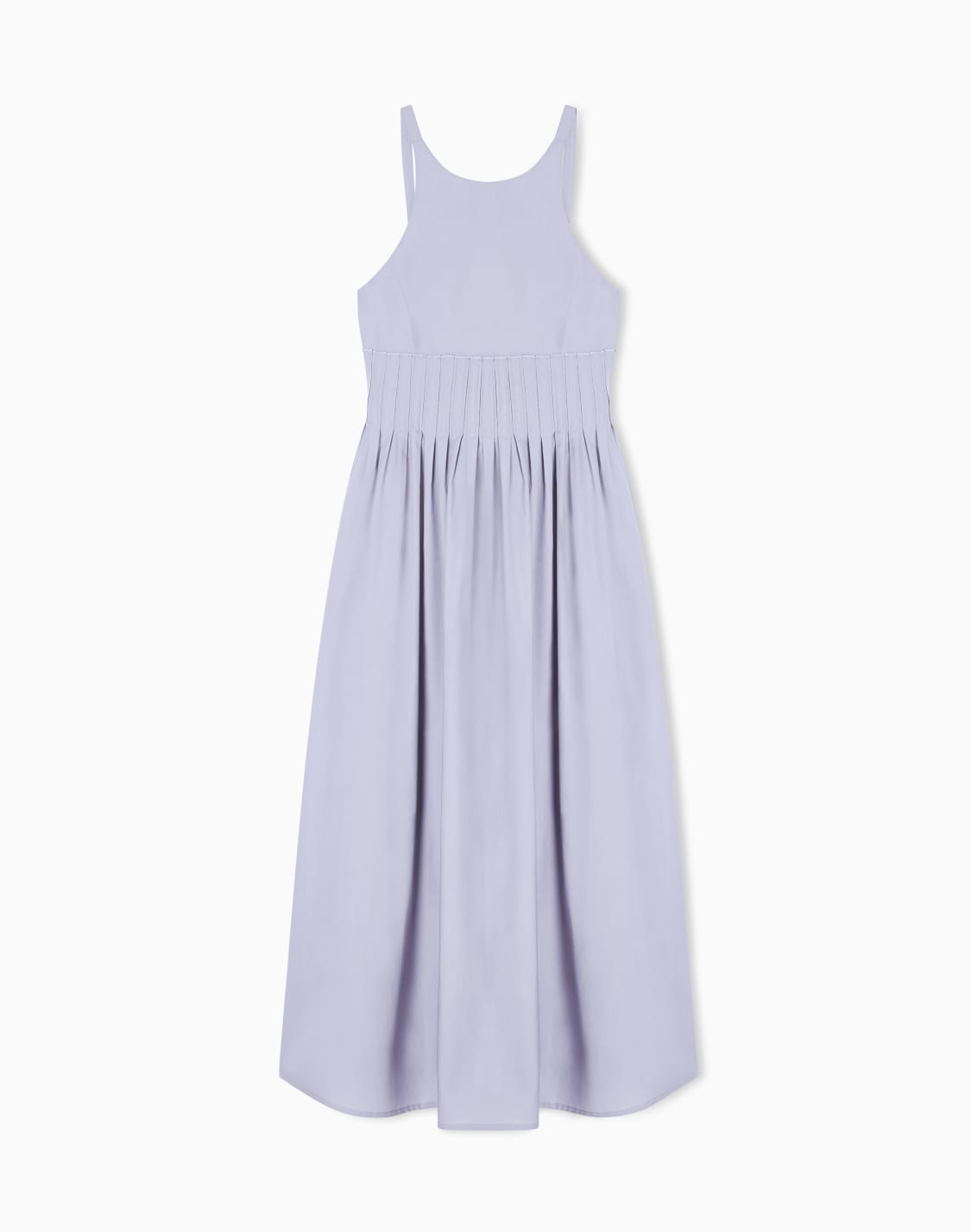 robe-longue-motif-smock-en-popeline-violet--emporio-armani