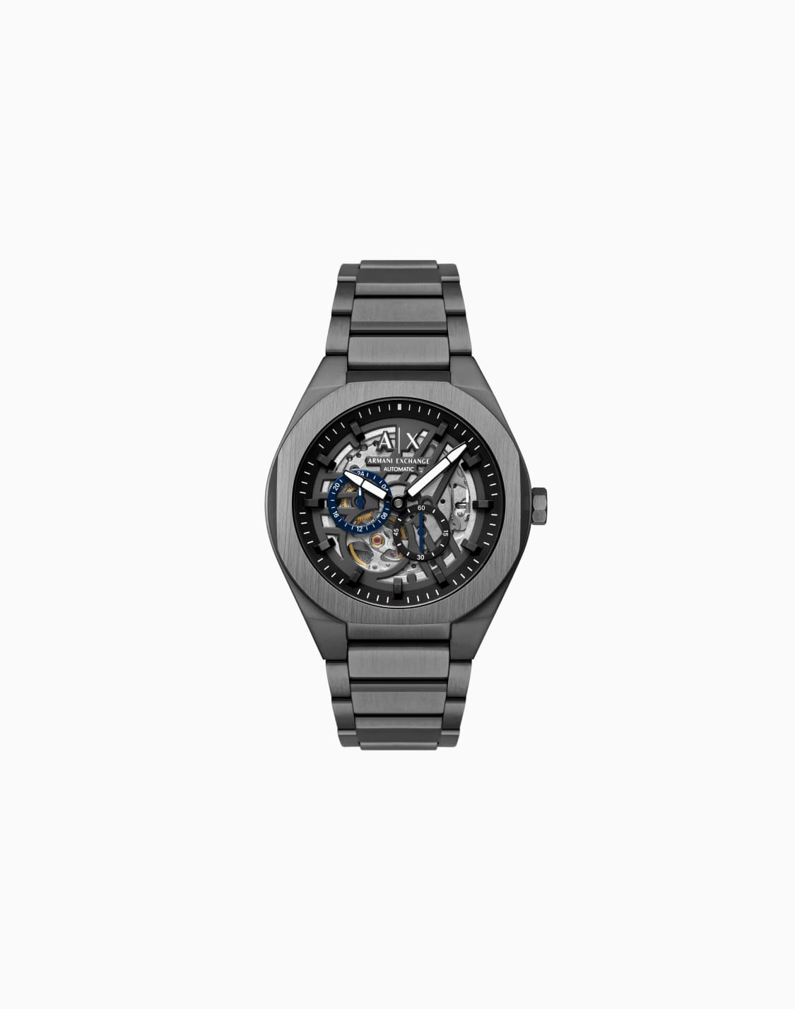 -sync-自動巻きウォッチ-ガンメタルステンレススチル-マルチカラ--armani-exchange