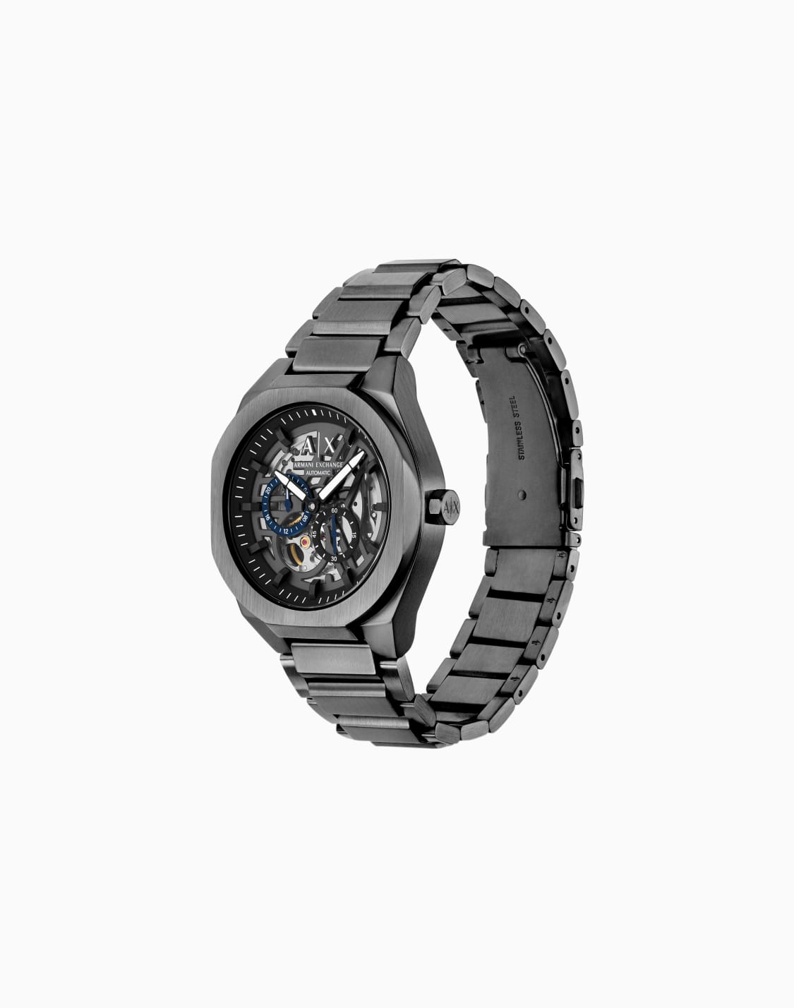 -sync-自動巻きウォッチ-ガンメタルステンレススチル-マルチカラ--armani-exchange