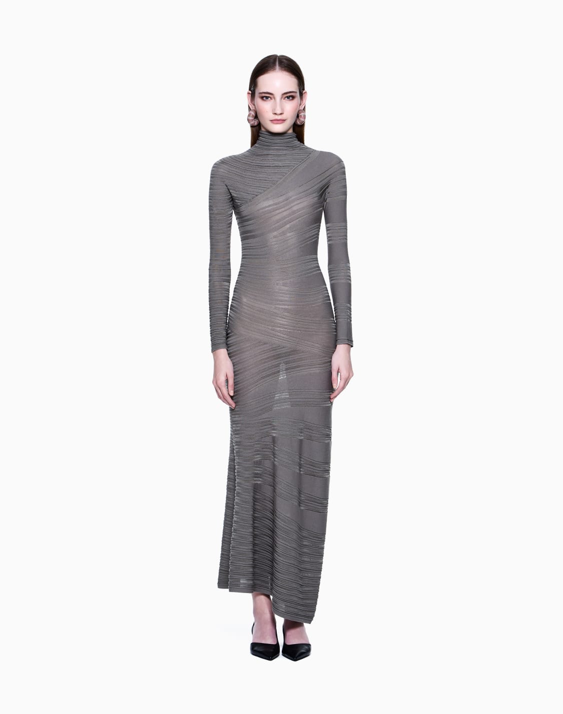 robe-mi-longue-en-jersey-de-viscose-et-laine-vert--giorgio-armani