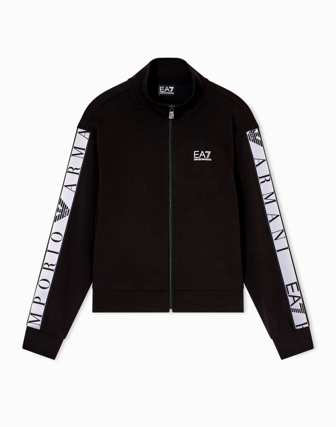 ジップアップ-スウェットシャツ-ブラック--ea7