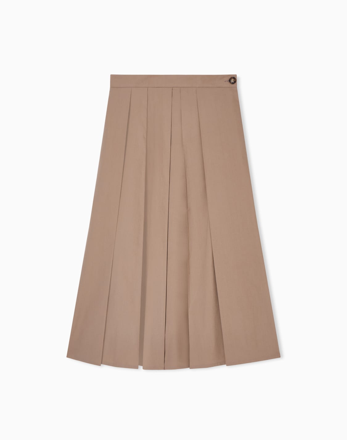 flared-skirt-in-stretch-poplin-beige--emporio-armani
