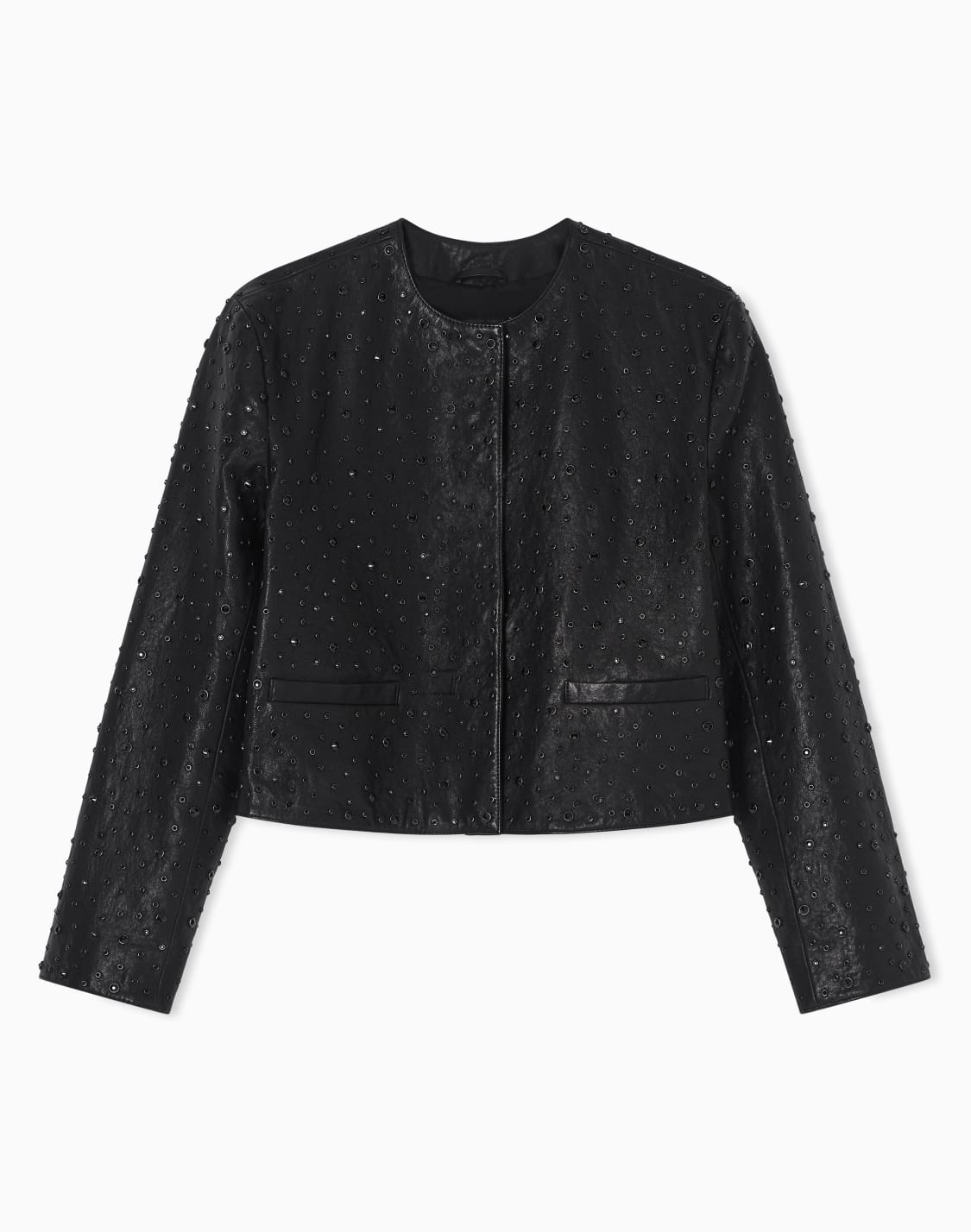 giacca-boxy-in-nappa-di-agnello-vegetale-con-cristalli-all-over-nero--emporio-armani