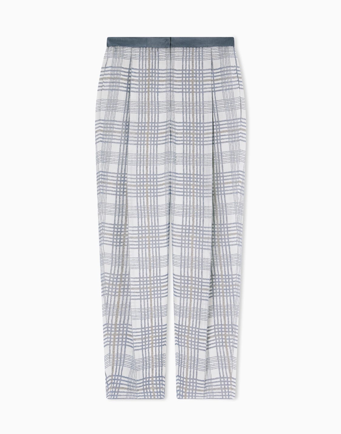 ダツパンツ-ジャカド-シェブロンモチフ-ブル--emporio-armani