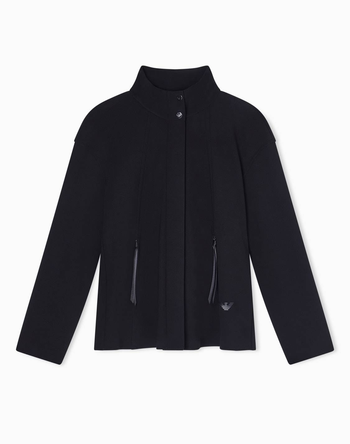 フルジップブルゾン-クレプジャジ-ブラック--emporio-armani