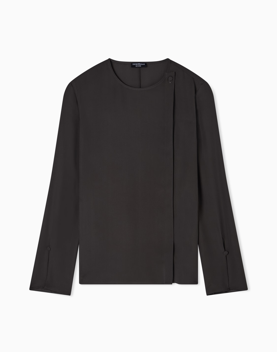 icon-double-silk-georgette-blouse-brown--emporio-armani