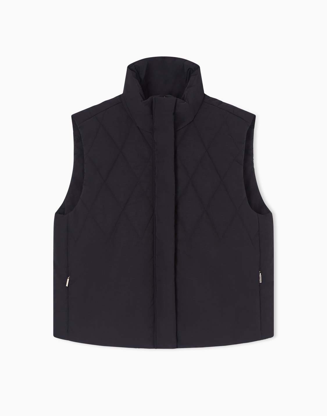 lunar-new-year-full-zip-sleeveless-vest-in-nylon-taffeta-black--emporio-armani