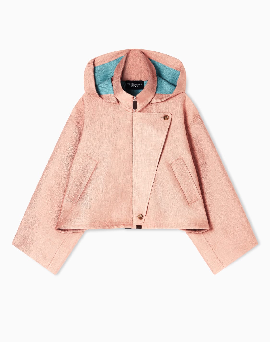 icon-asv-フド付きブルゾン-バスケット織りファブリック-ピンク--emporio-armani