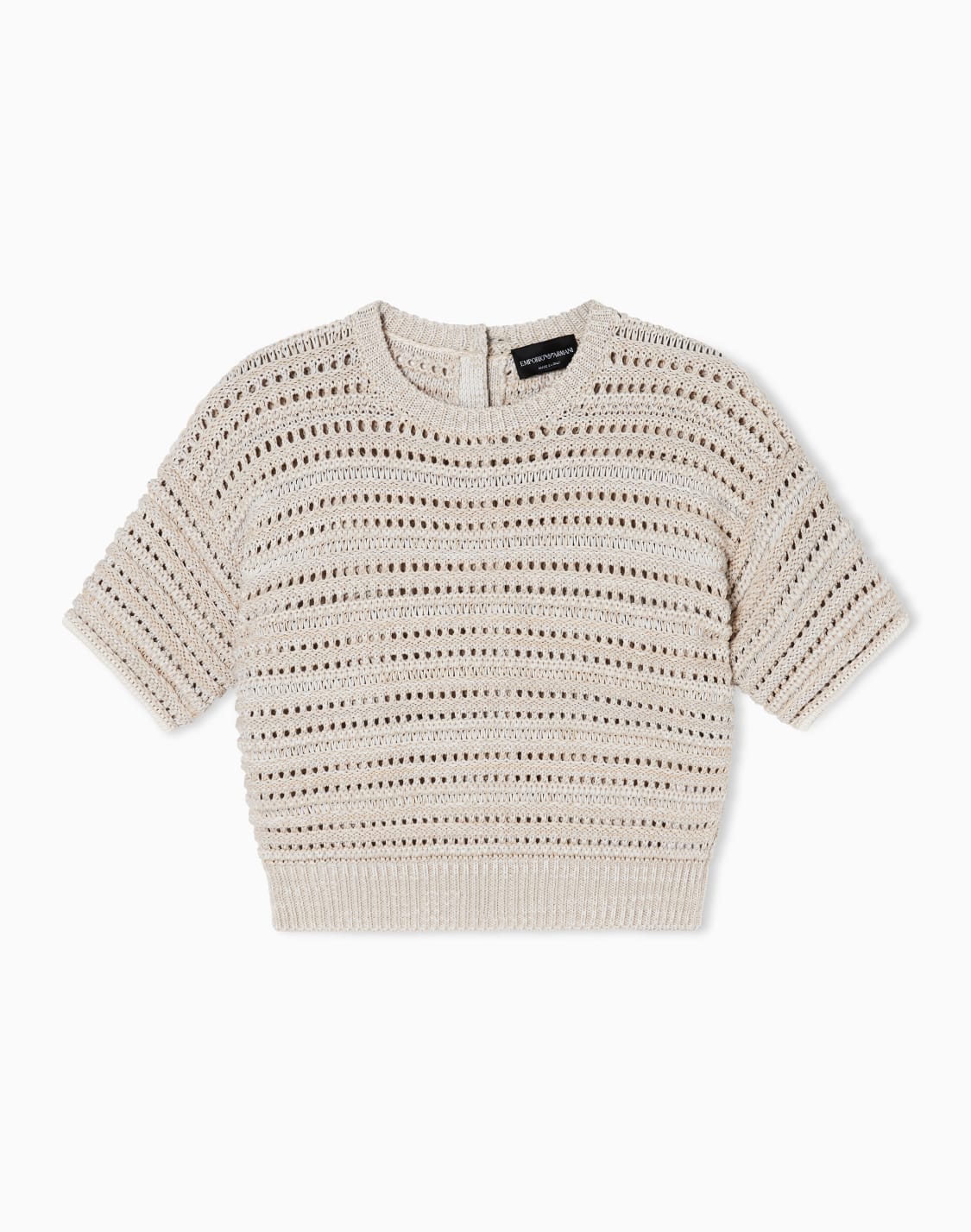 short-sleeved-sweater-with-perforated-texture-beige--emporio-armani