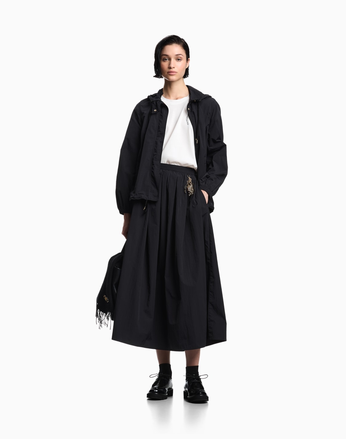 lunar-new-year-long-skirt-with-pleats-in-nylon-taffeta-black--emporio-armani