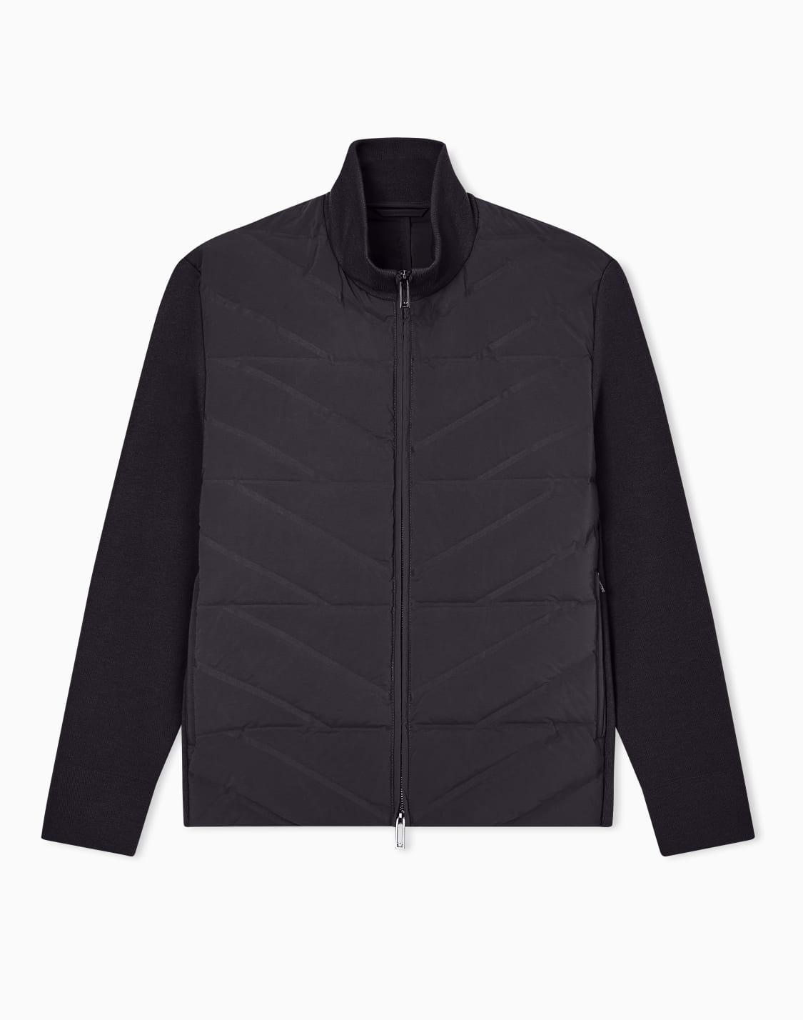 travel-essentials-ツピス風フルジップダウンジャケット-ニットスリブ-ネイビブル--emporio-armani