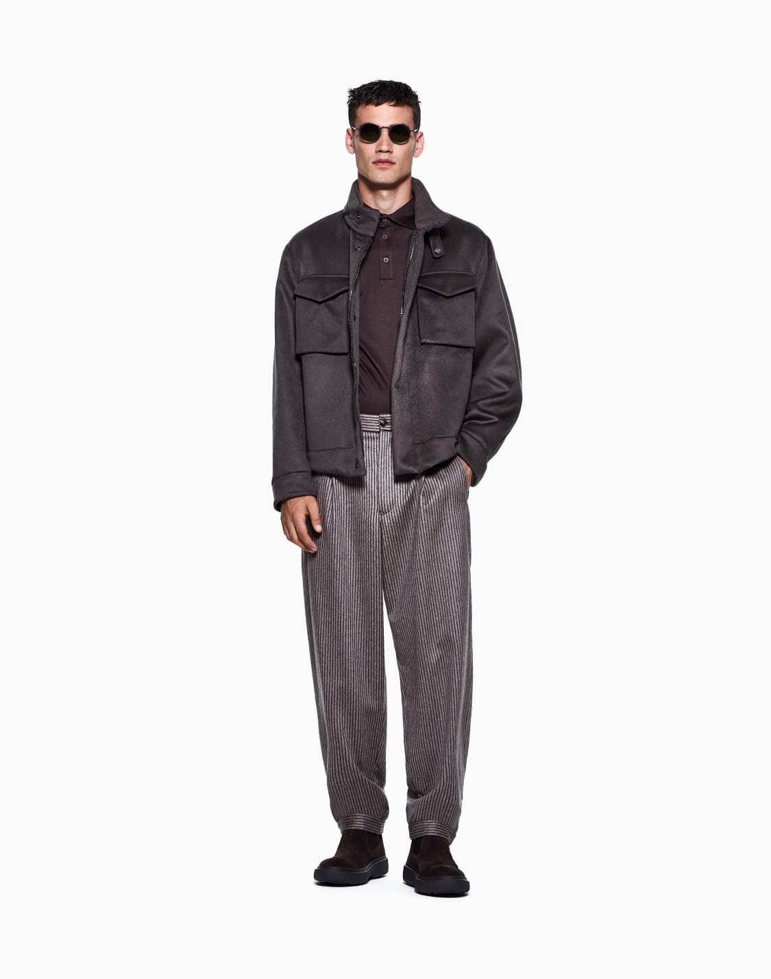 blouson-aus-doppeltem-kaschmirtuch-grau--giorgio-armani