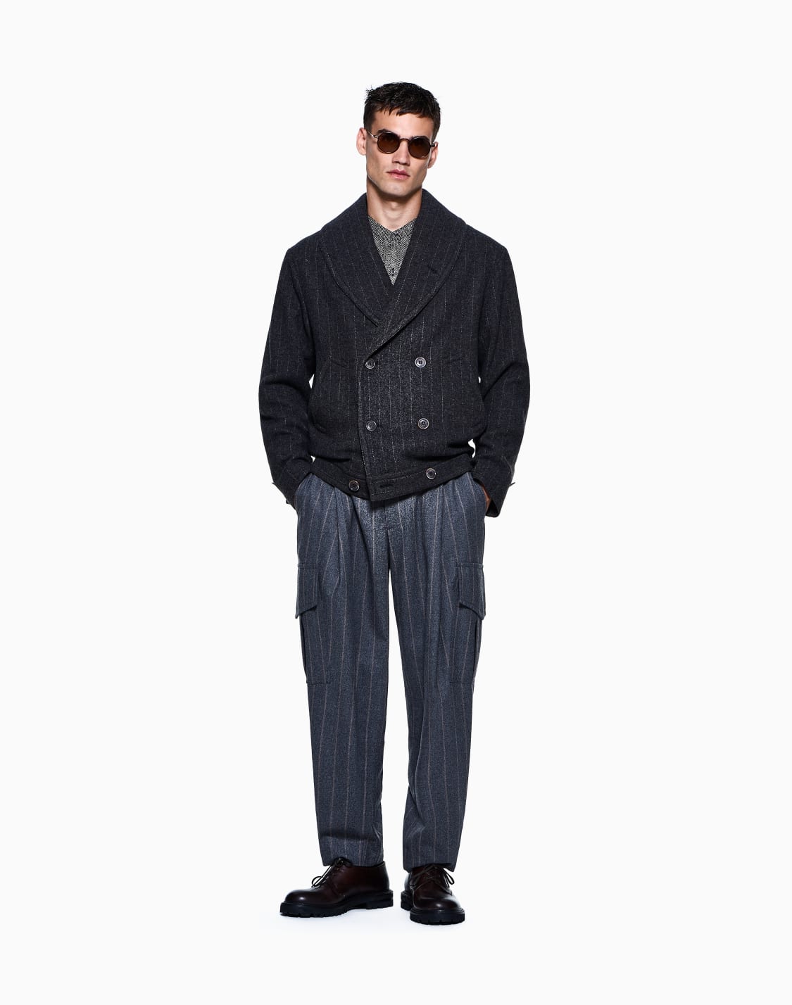 hemd-aus-viskose-und-seide-mit-fischgrat-print-gemustert--giorgio-armani