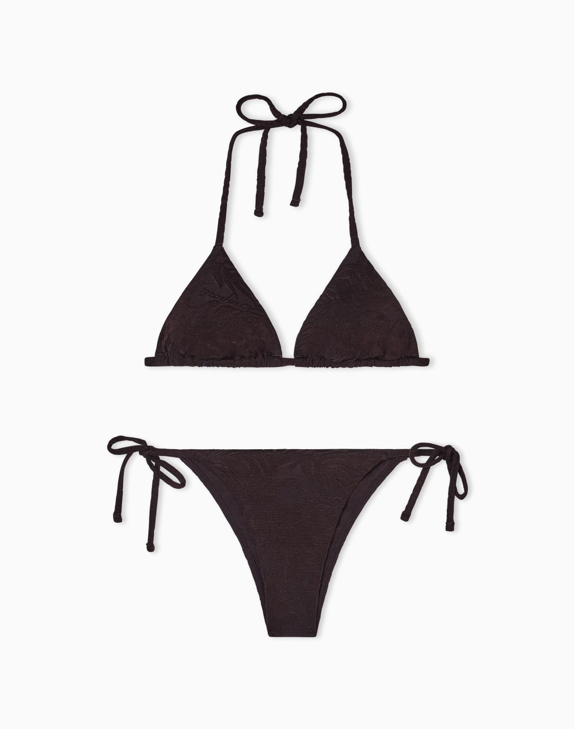 bikini-triangle-rembourr-en-lycra-jacquard-feuillage-marron--emporio-armani