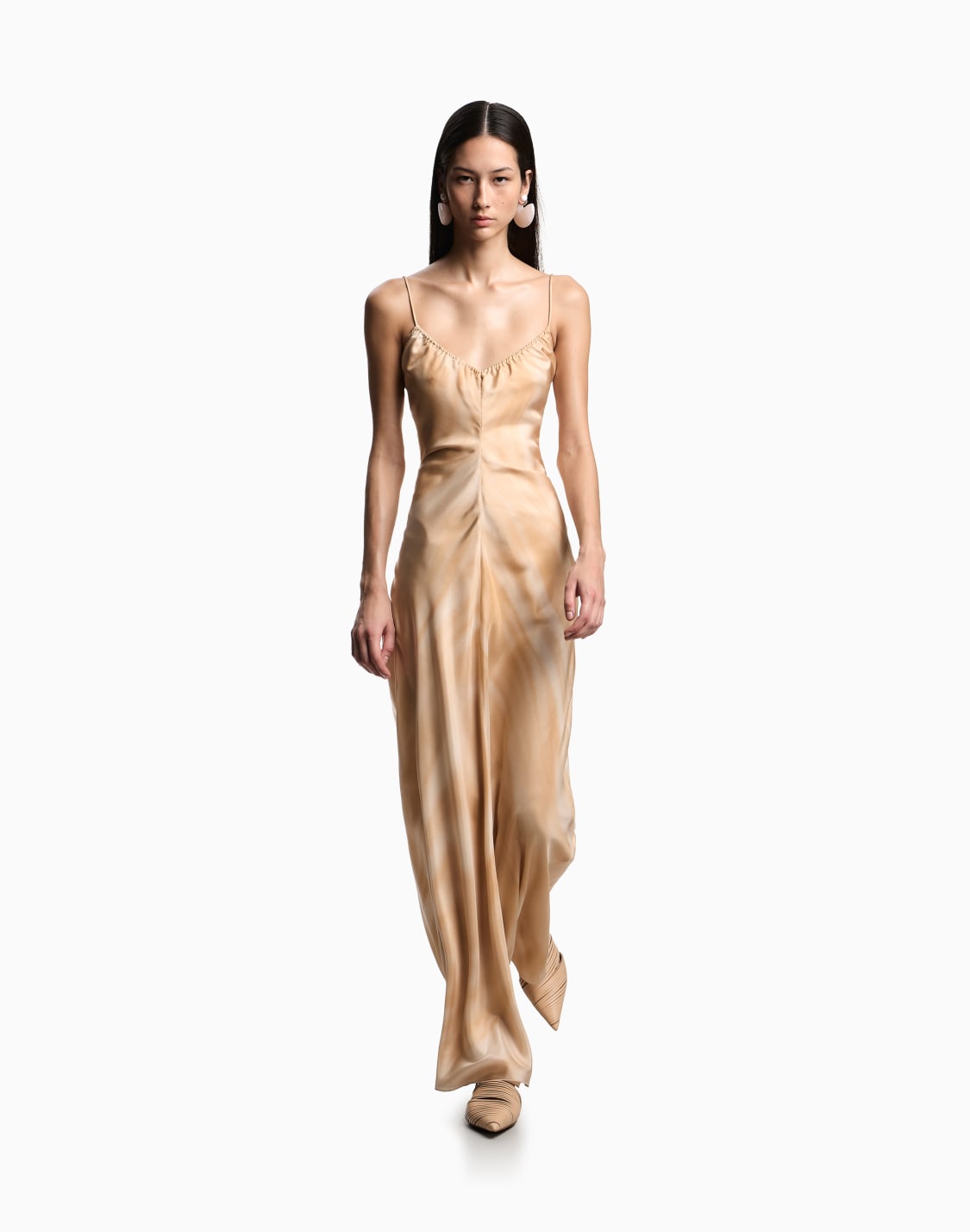 shaded-silk-ponge-dress-beige--emporio-armani