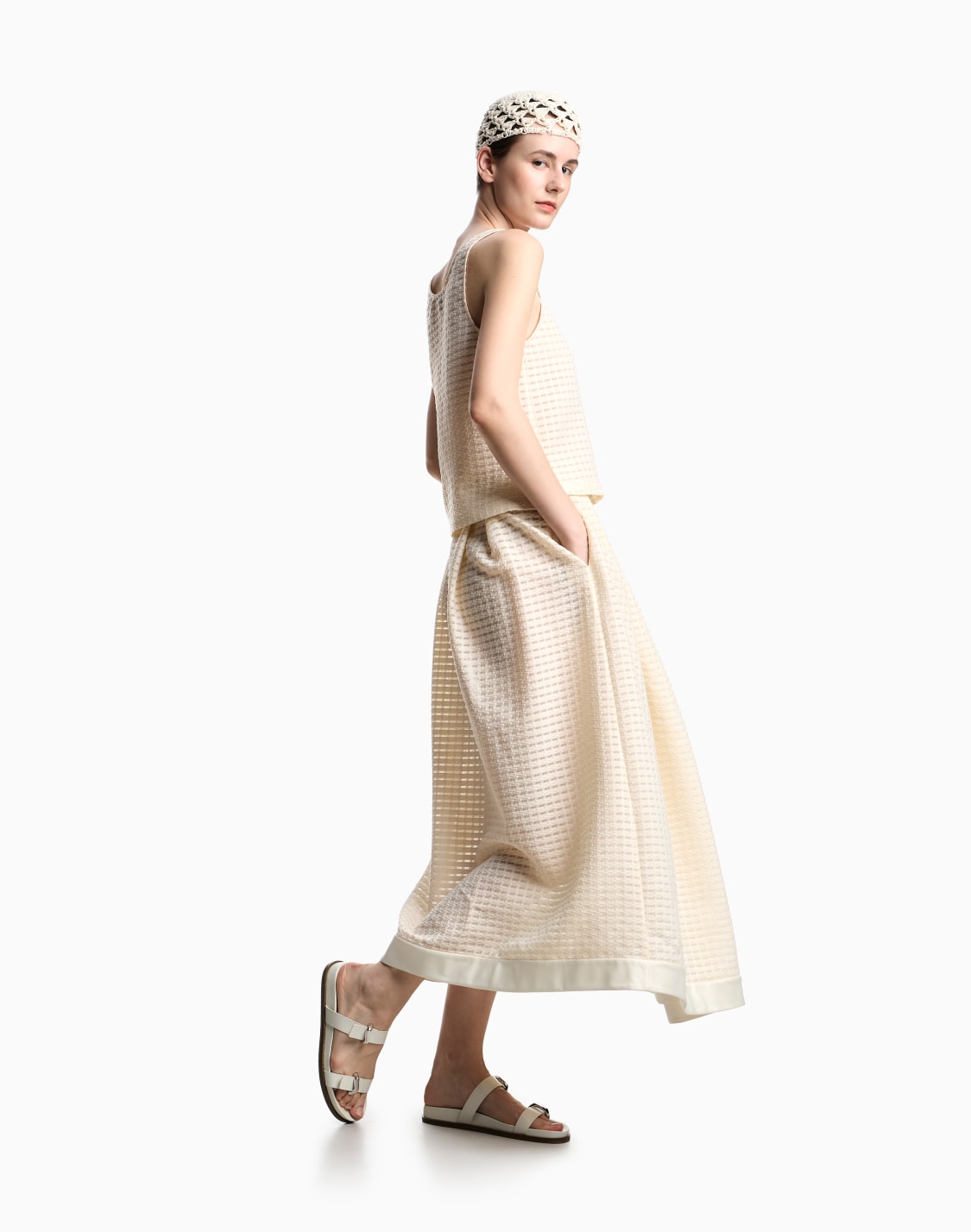 3d-vichy-jacquard-skirt-white--emporio-armani