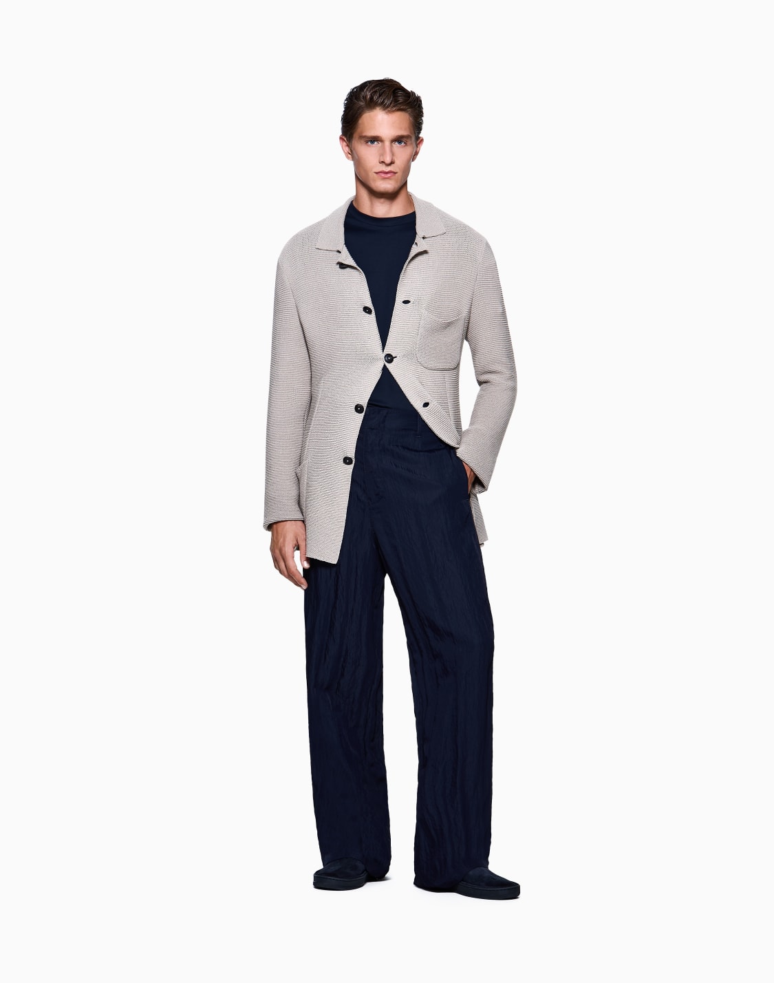 single-breasted-jacket-in-a-links-stitch-cotton-knit-beige--giorgio-armani