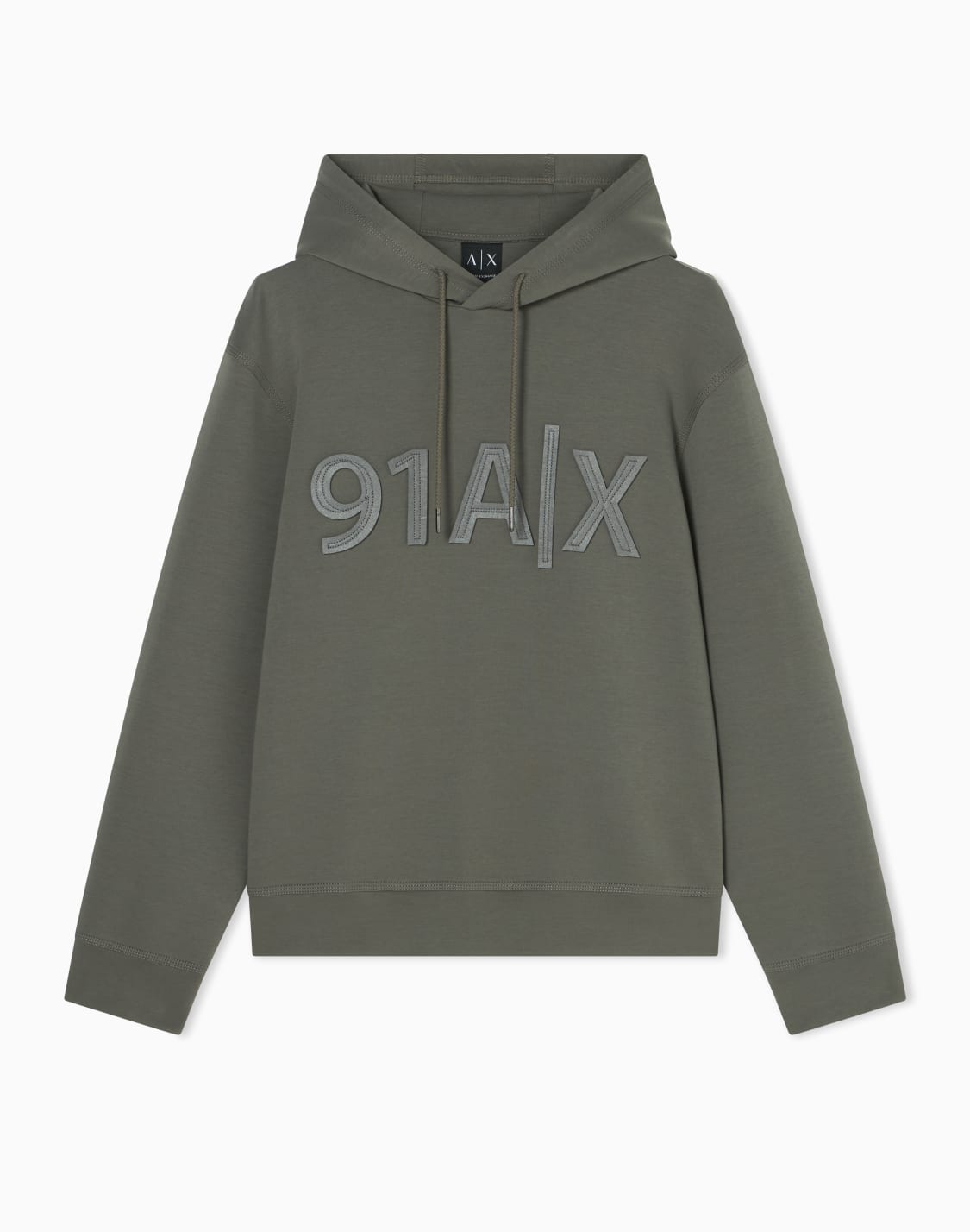 91ロゴ-フデッドスウェットプルオバ-グレ--armani-exchange