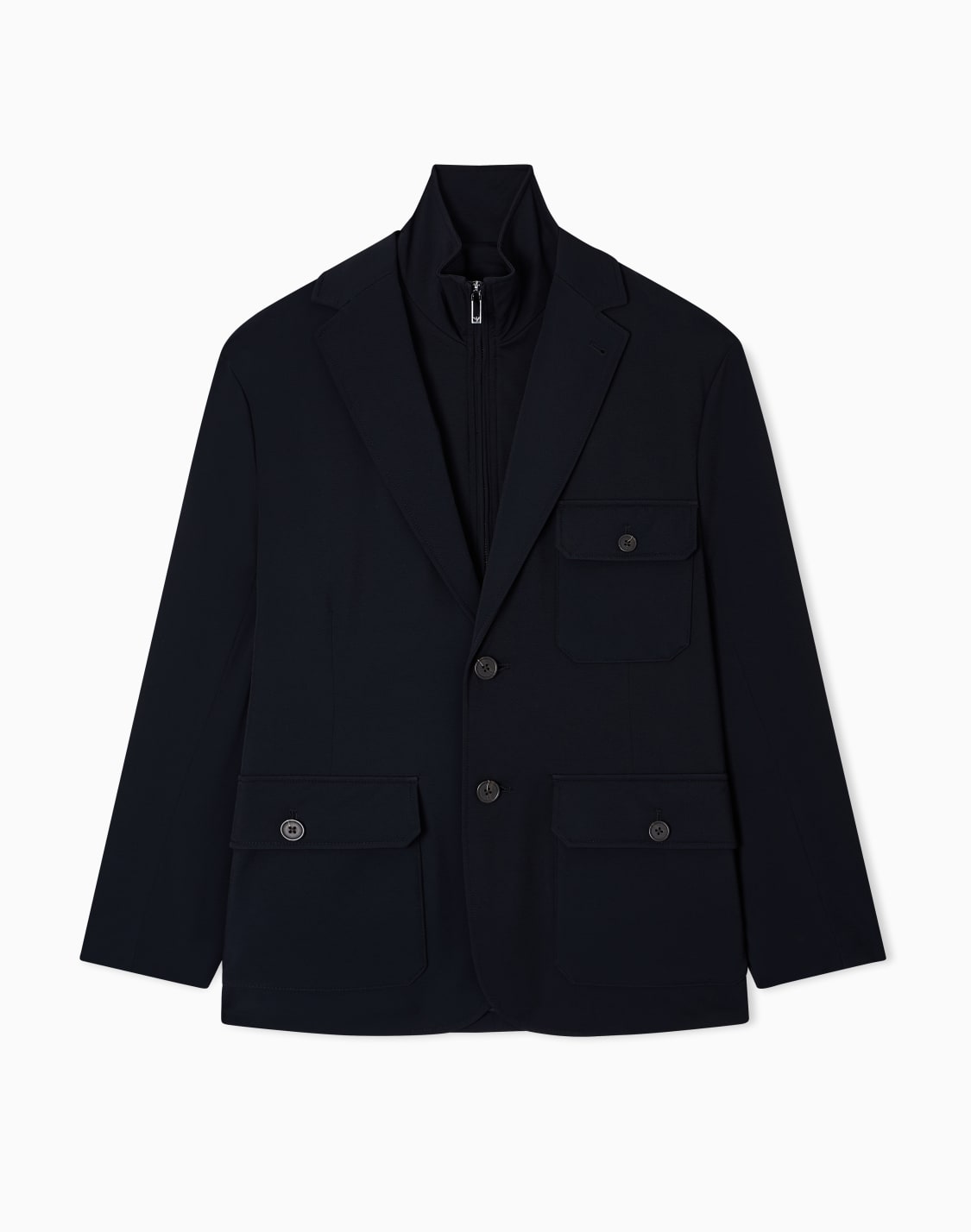 wattierter-blazer-mit-mehreren-taschen-gefertigt-aus-nylon-stretch-twill-schwarz--emporio-armani