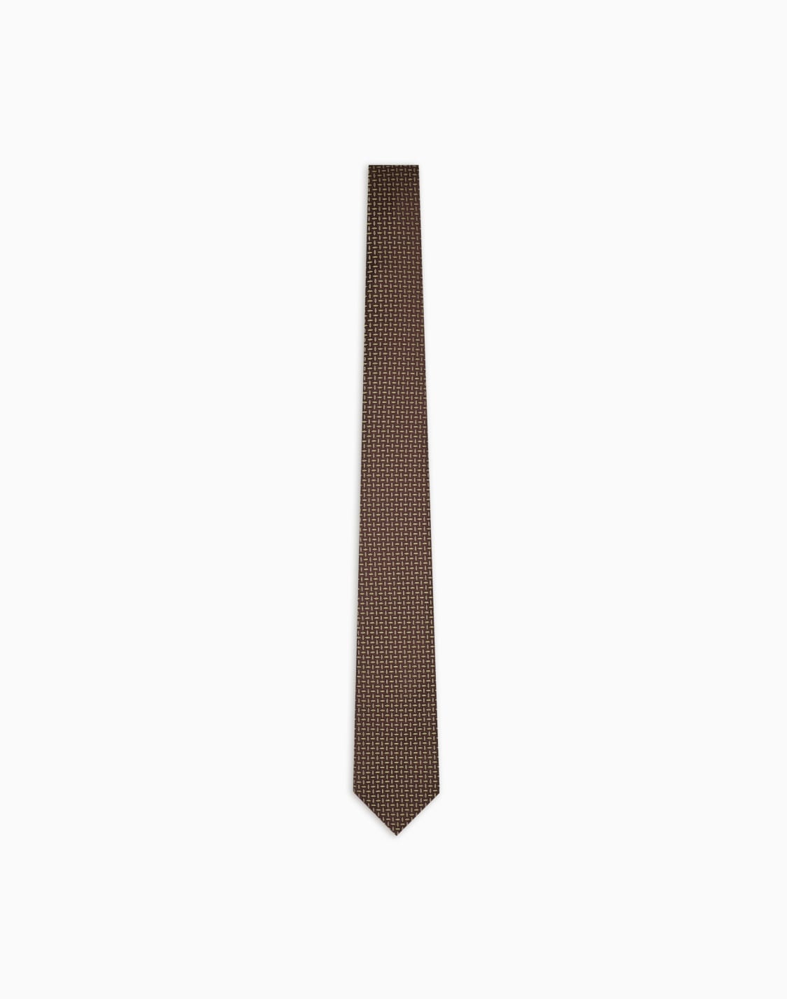 cravatta-in-pura-seta-micro-fantasia-jacquard-marrone--emporio-armani