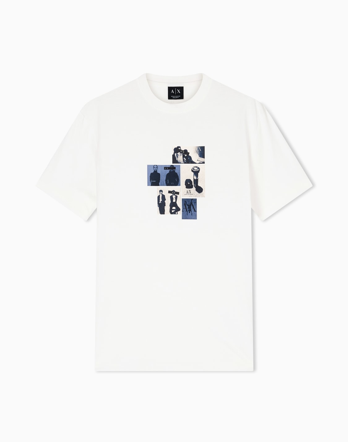 アカイブプリント-半袖クルネックtシャツ-ホワイト--armani-exchange