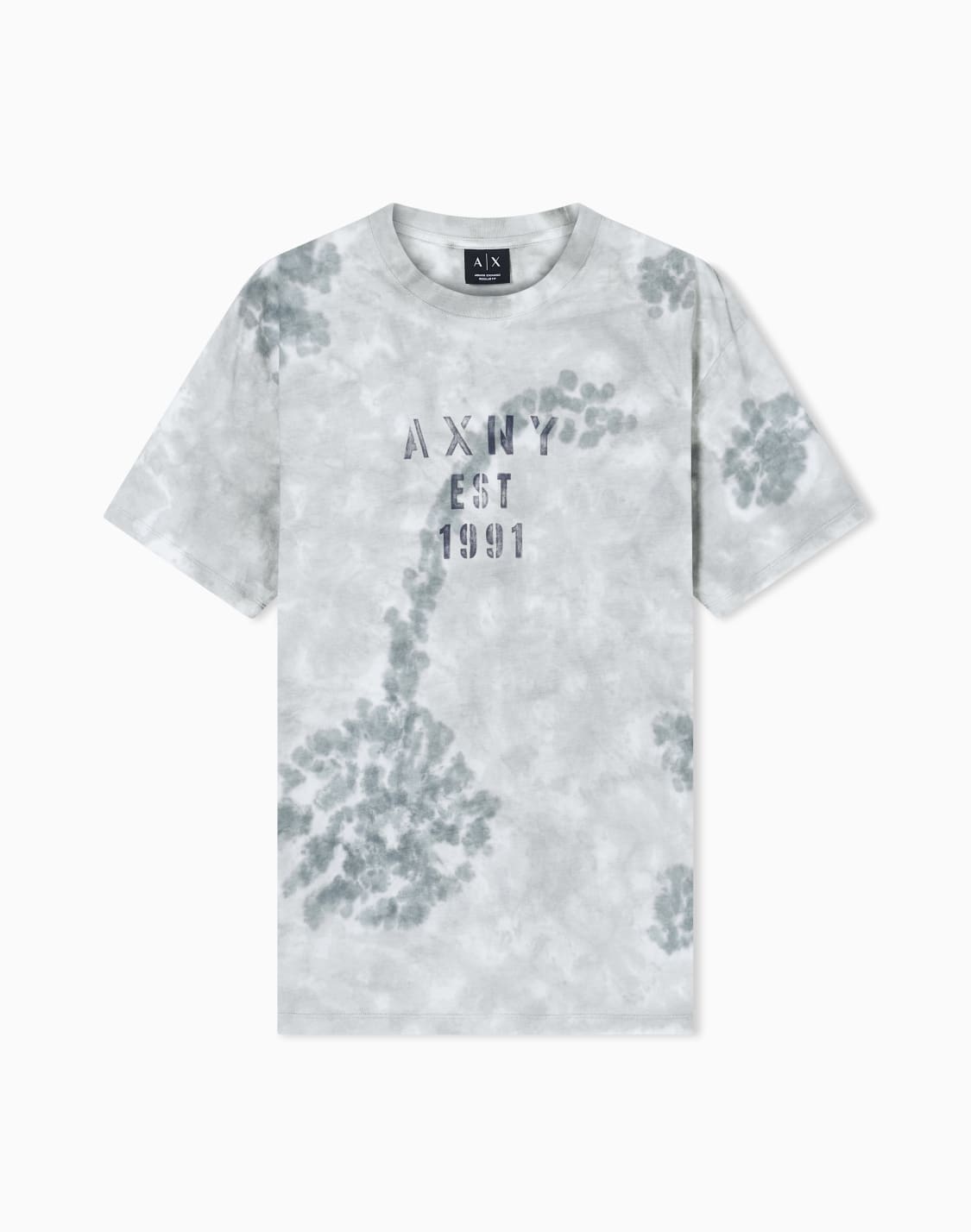 axロゴ-タイダイ-半袖クルネックtシャツ-ベジュ--armani-exchange