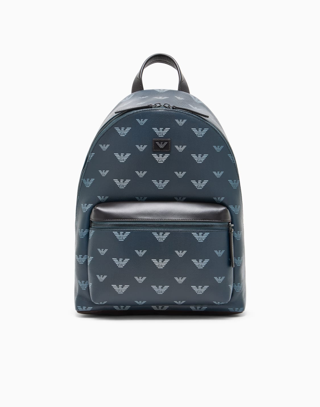 backpack-in-coated-canvas-with-all-over-eagle-blue--emporio-armani