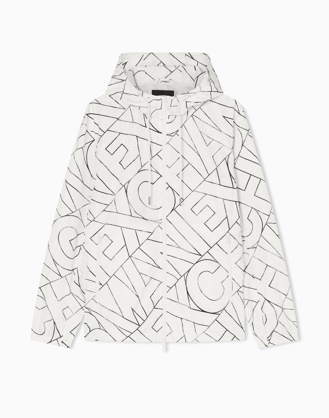 ダイアゴナルオルオバロゴ-フデッドブルゾン-ホワイト--armani-exchange