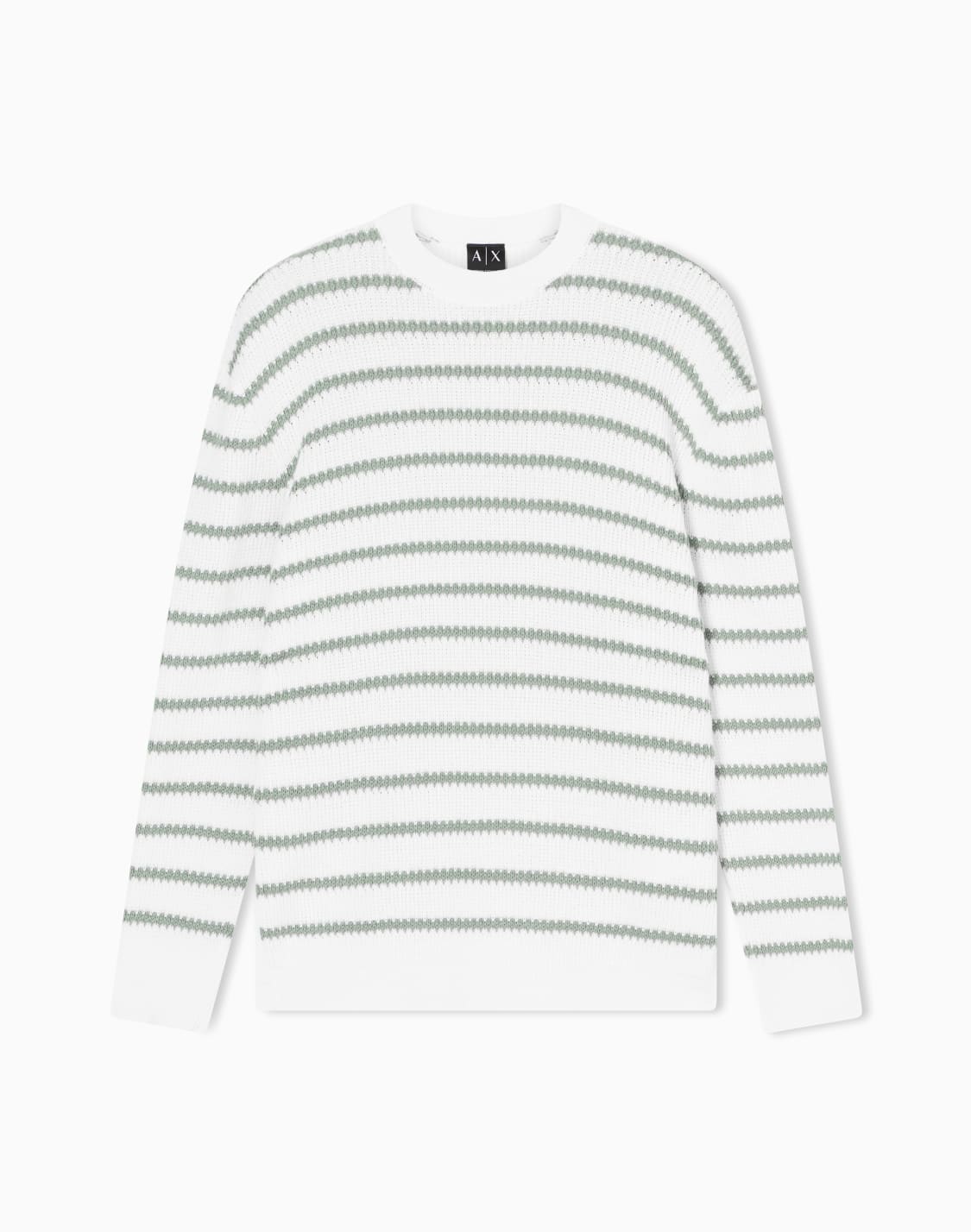 コットン-クルネックニットプルオバ-ホワイト--armani-exchange