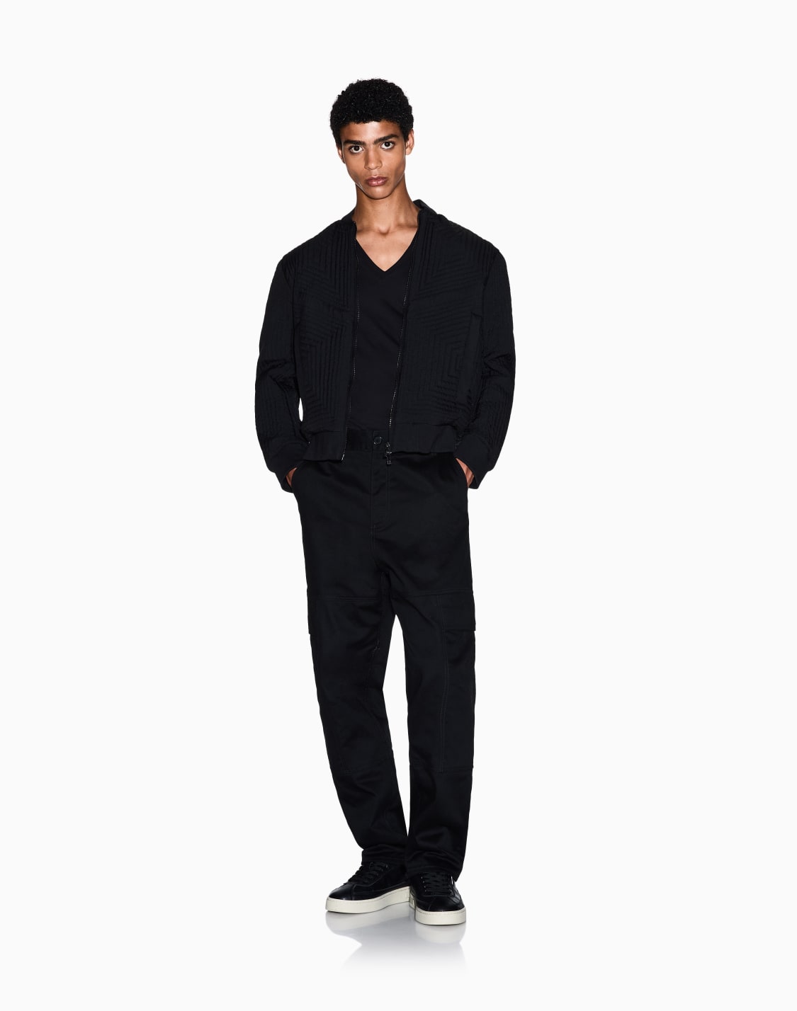 피마-코튼-저지-소재의-레귤러-핏-티셔츠-블랙--armani-exchange