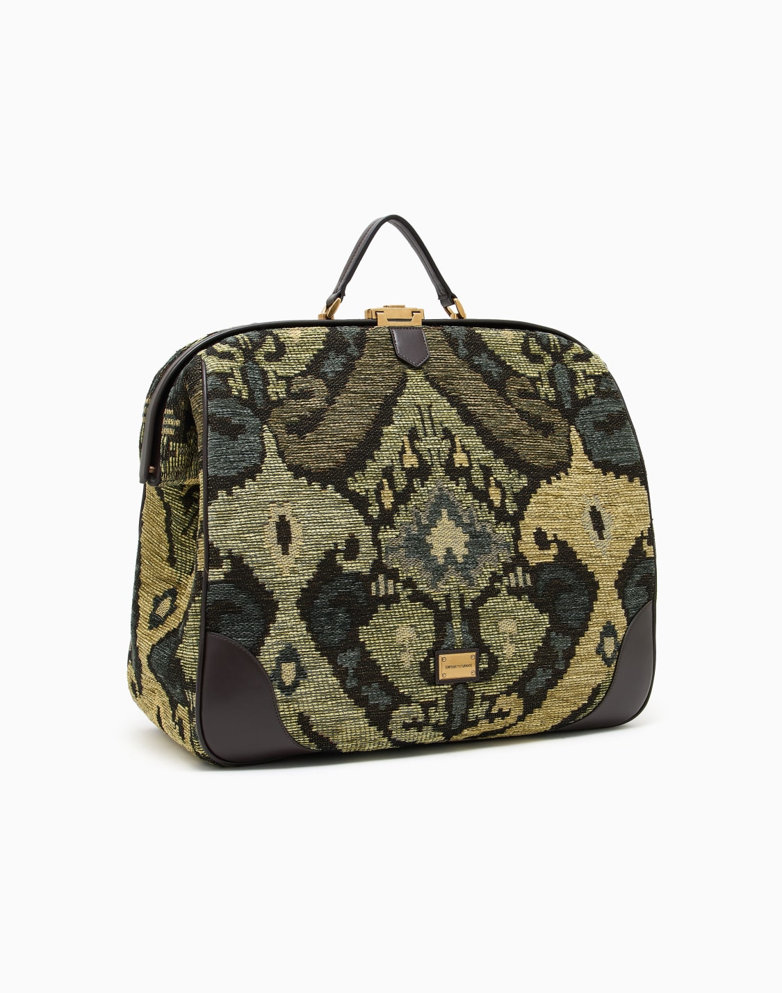 ハンドバッグ-ジャカドファブリック-オバサイズ-グリン--emporio-armani