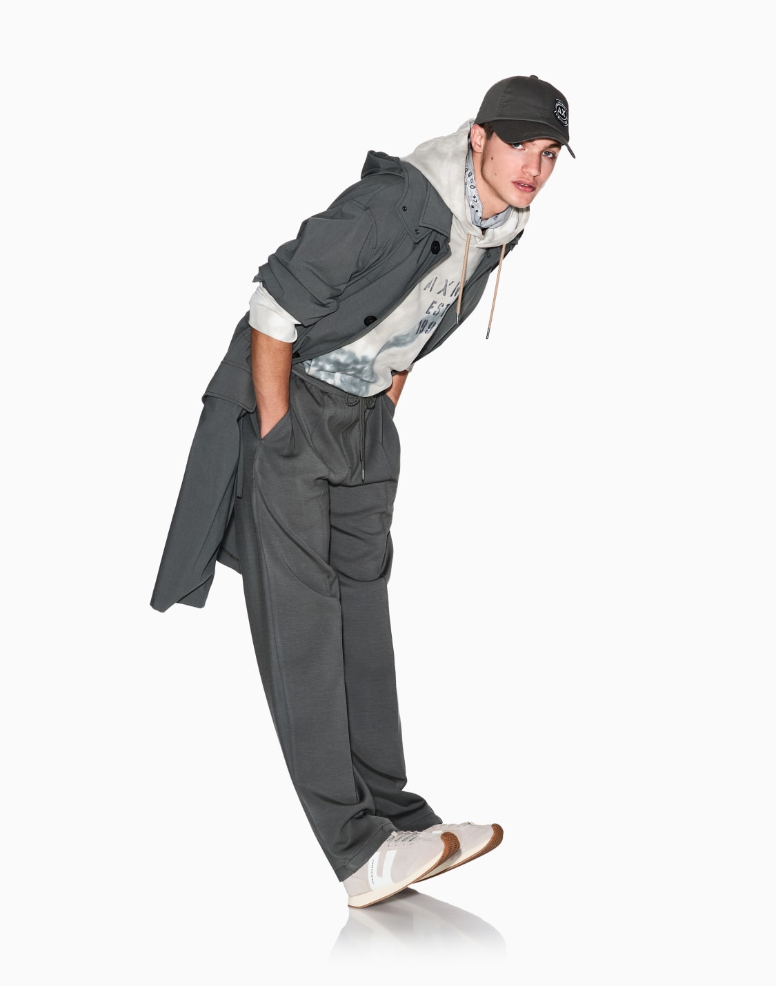 ストレッチモダル-ストレトパンツ-グリン--armani-exchange