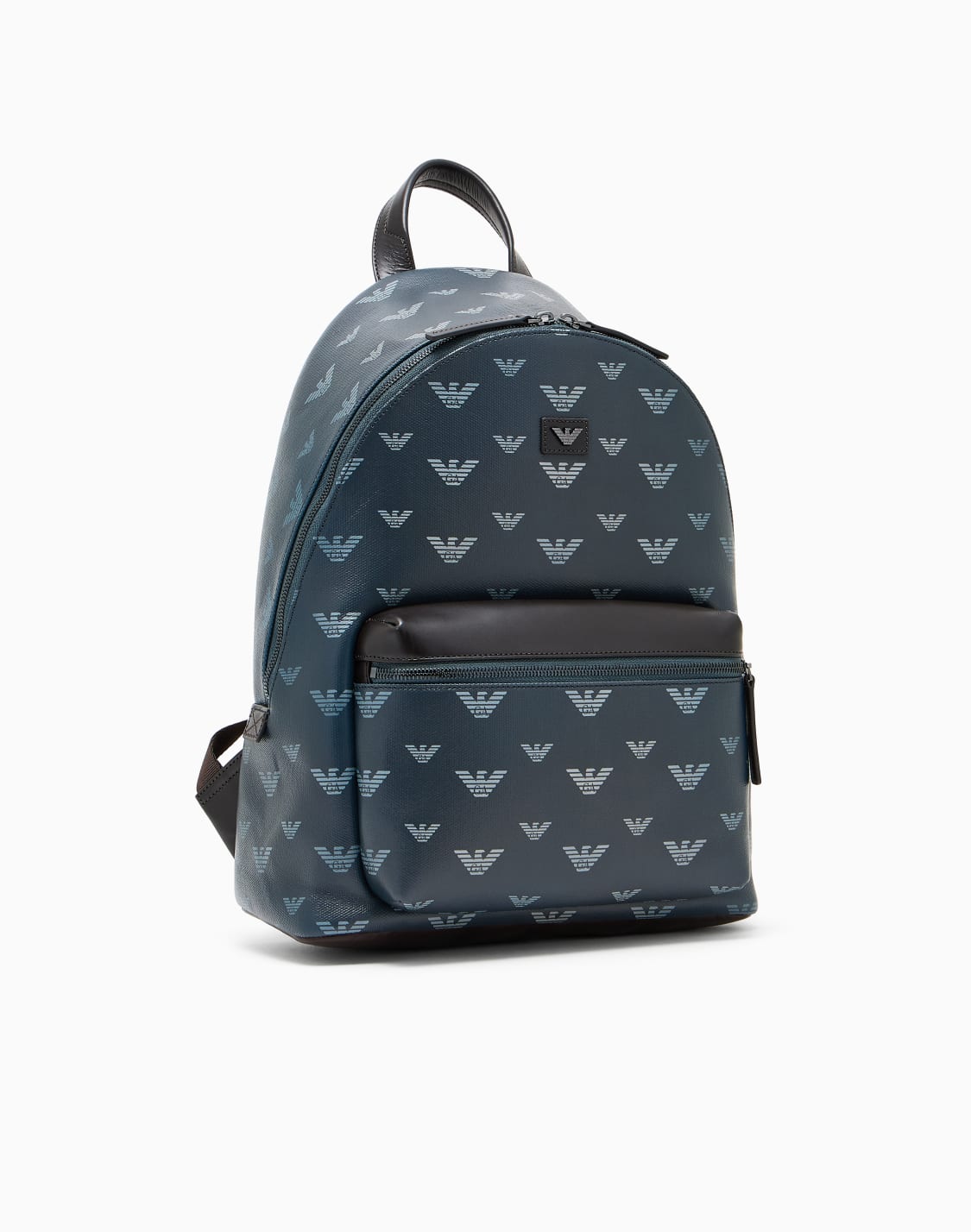 backpack-in-coated-canvas-with-all-over-eagle-blue--emporio-armani