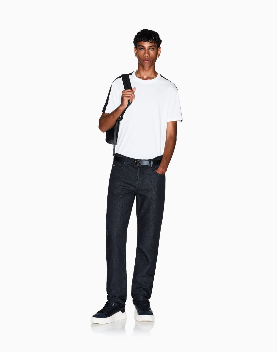 ロゴテプ-半袖クルネックtシャツ-ホワイト--armani-exchange