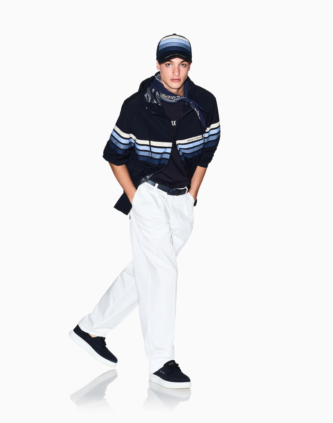 グログランテプディテル-フデッドブルゾン-ネイビブル--armani-exchange