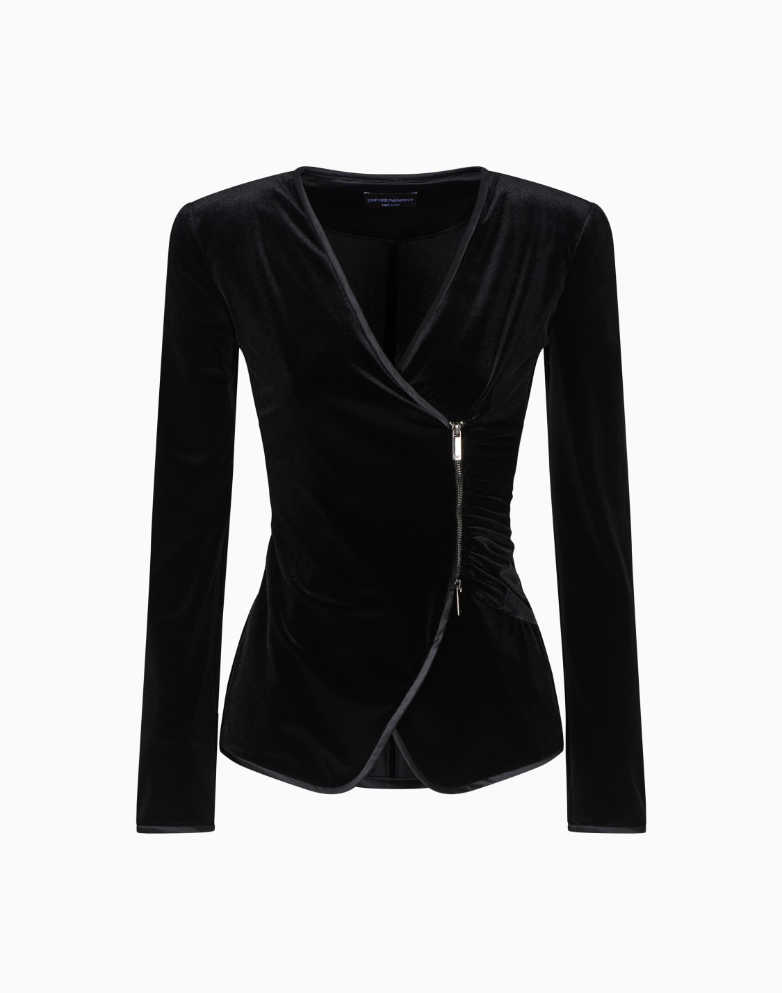 veste-fermeture-dcentre-en-jersey-de-chenille-noir--emporio-armani