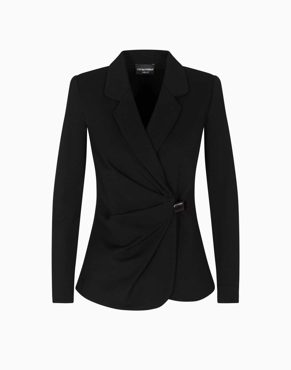 blazer-con-drappeggio-in-punto-milano-stretch-nero--emporio-armani